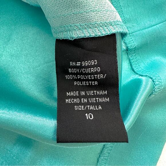 Dana Kay Blazer Jacket Dressy Formal Teal Blue Embellished 3/4 Sleeve Size 10 - Picture 11 of 12